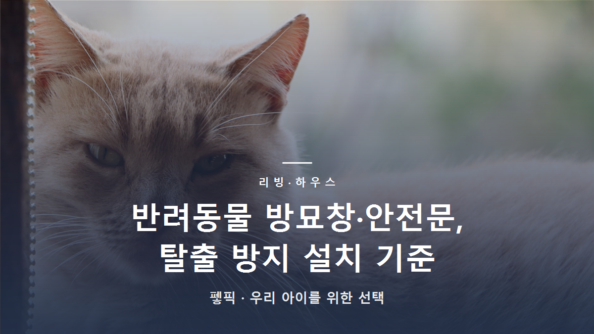 반려동물 방묘창·안전문, 탈출 방지 설치 기준