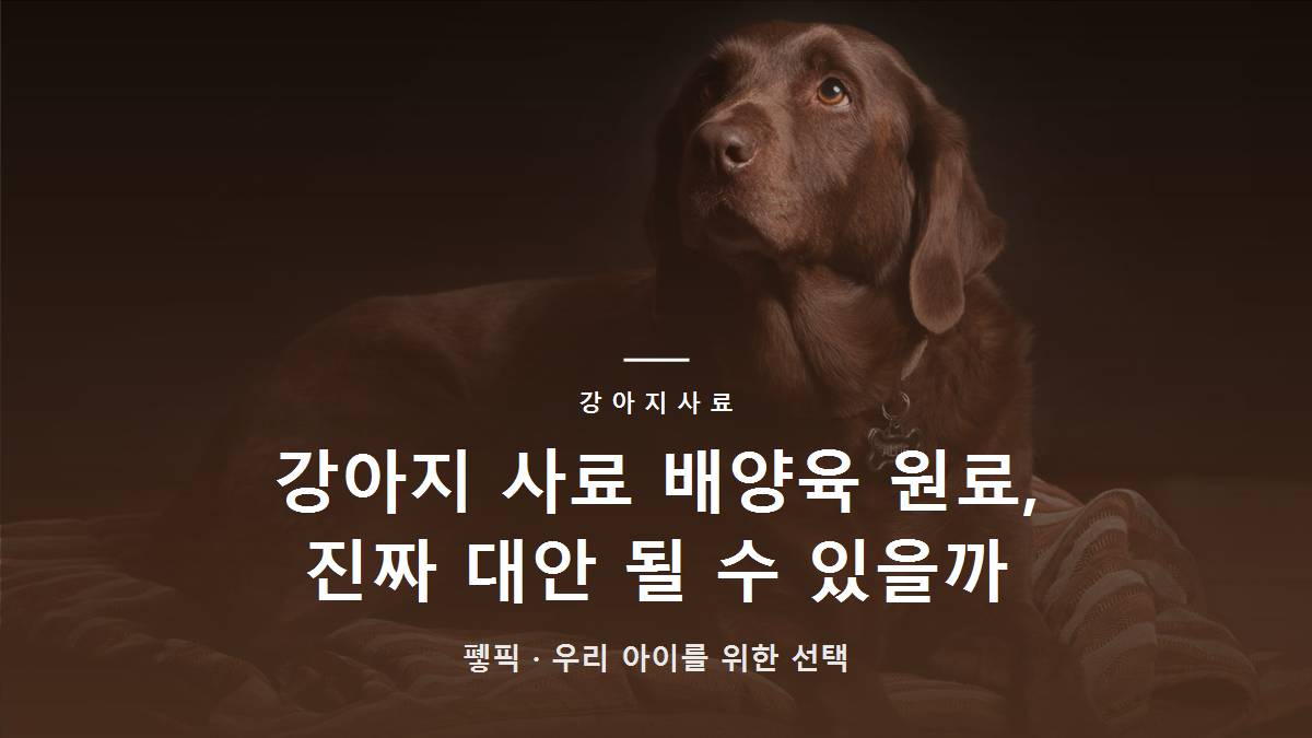 강아지 사료 배양육 원료, 진짜 대안 될 수 있을까